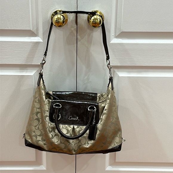 Authentic COACH Ashley Signature Satin Satchel 2WAY Bag - Picture 3 of 6